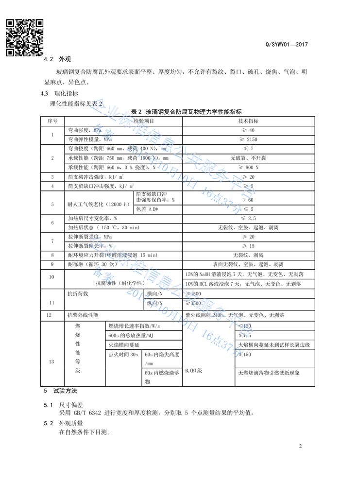 玻璃鋼復(fù)合瓦企業(yè)標準